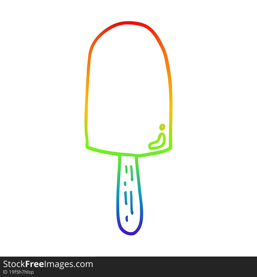 Rainbow Gradient Line Drawing Cartoon Lollipop