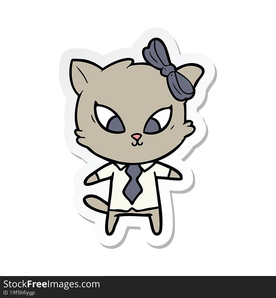 sticker of a cartoon cat