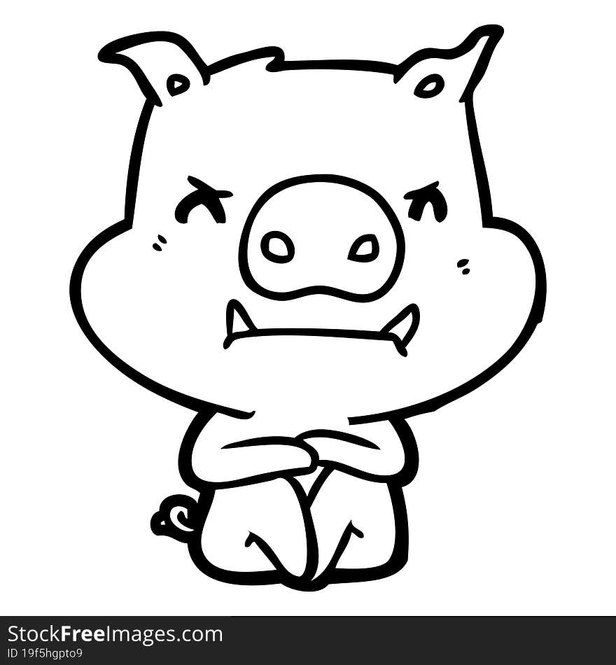 angry cartoon pig. angry cartoon pig