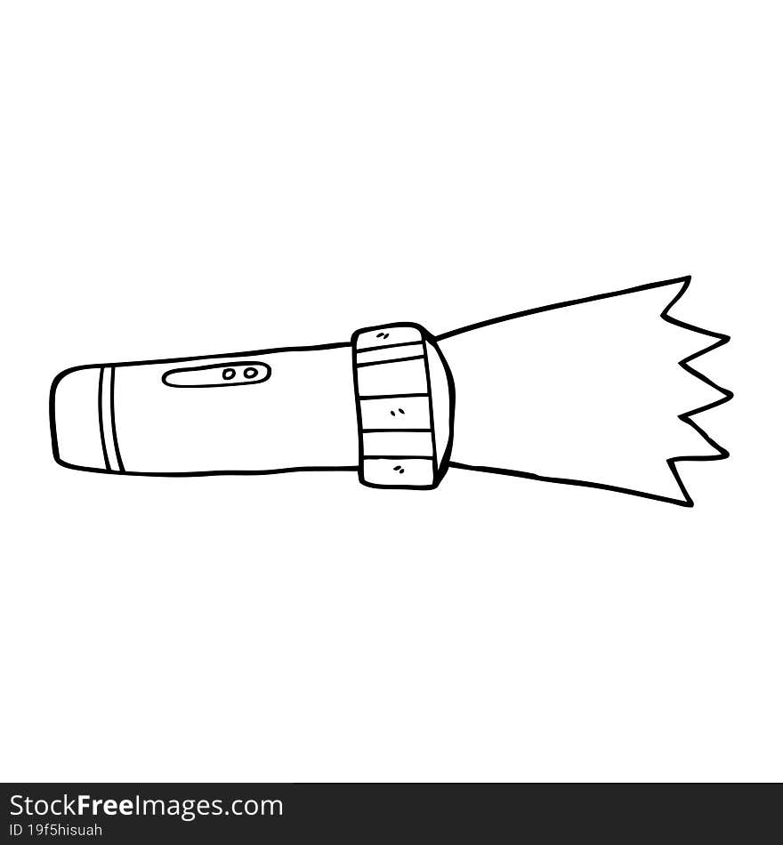 line drawing cartoon of lit torch