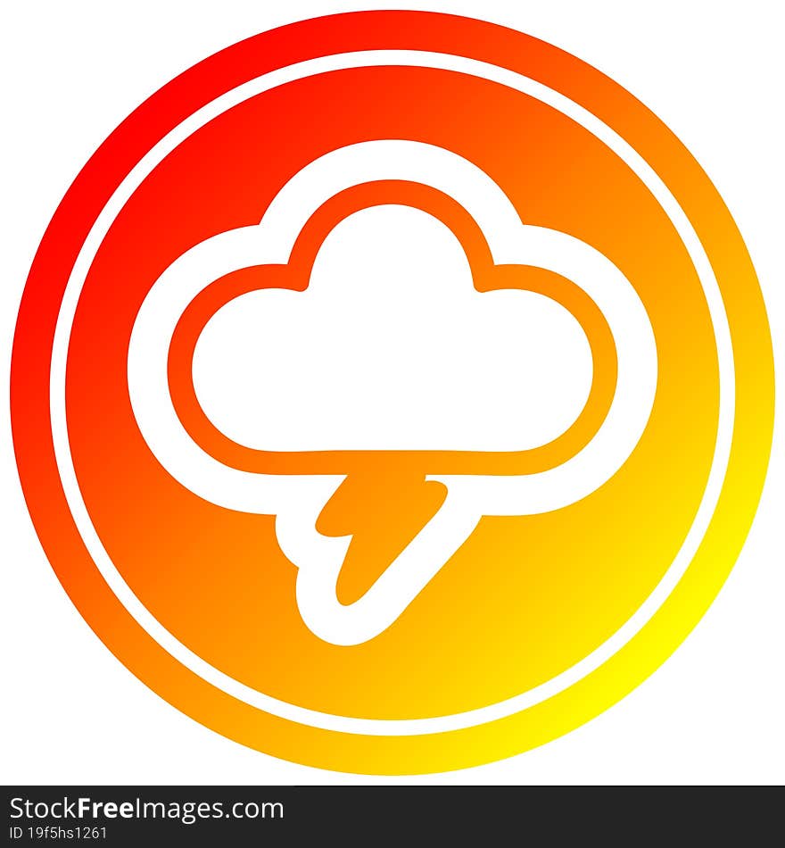 storm cloud circular in hot gradient spectrum