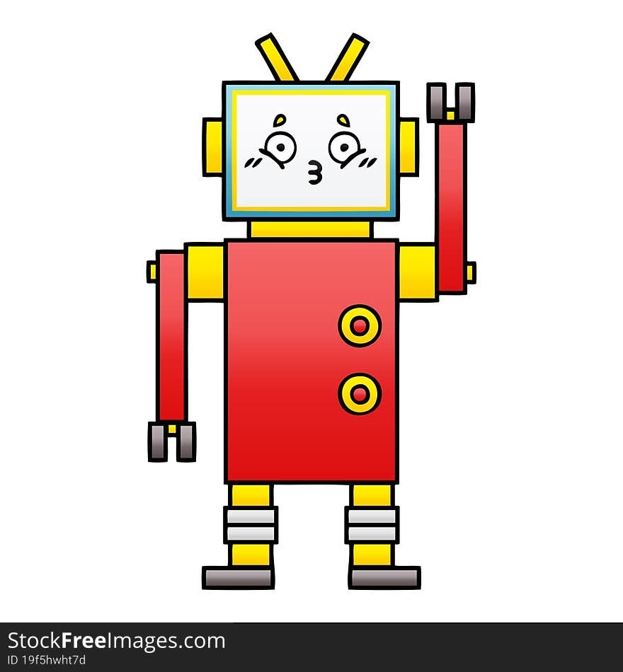 Gradient Shaded Cartoon Robot