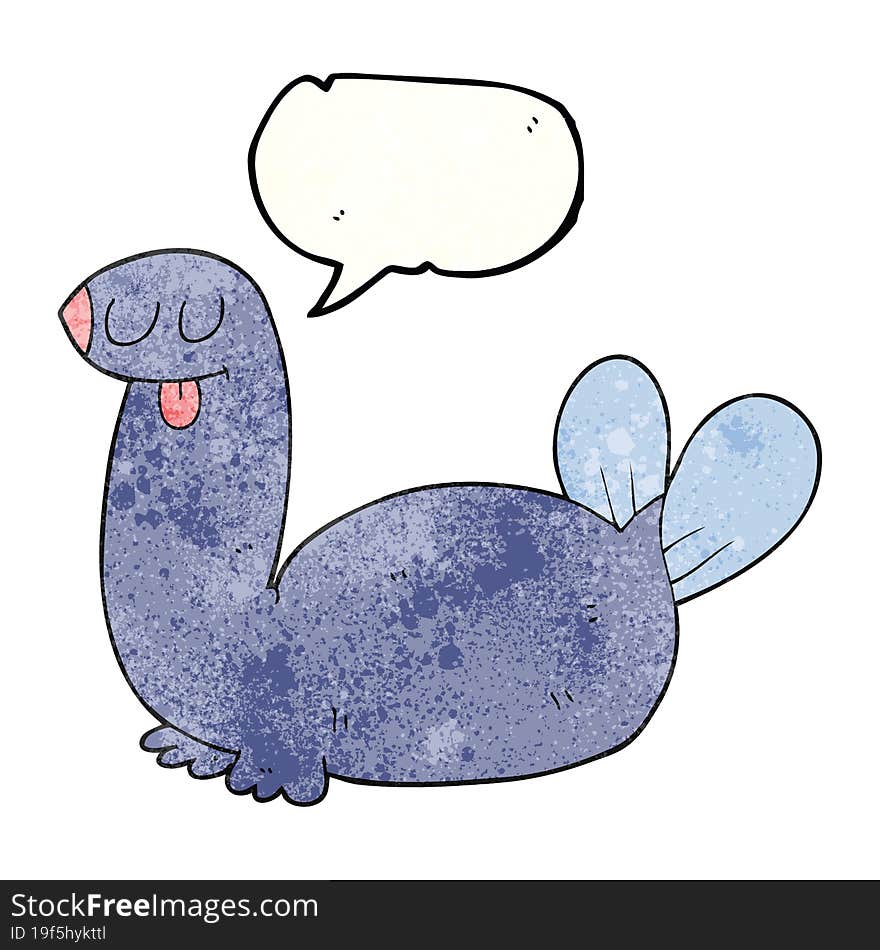 speech bubble textured cartoon seal