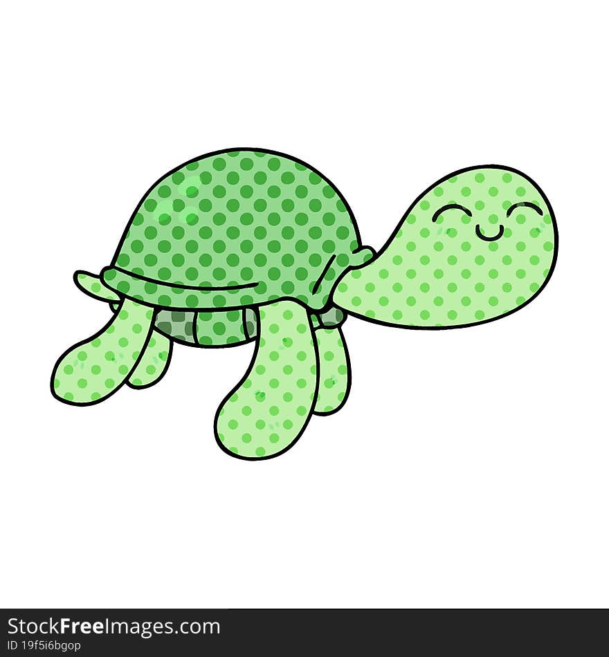 quirky comic book style cartoon turtle