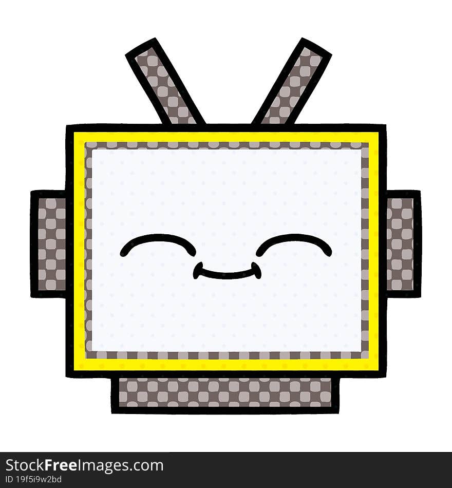 comic book style cartoon robot head