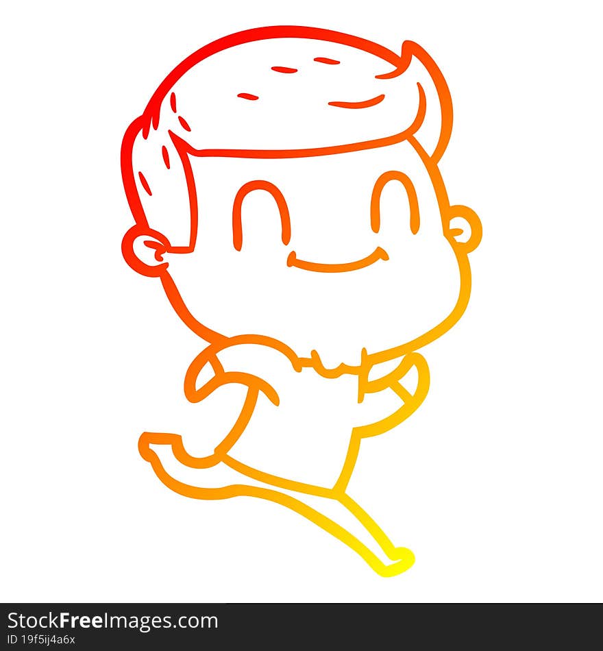 warm gradient line drawing cartoon friendly man