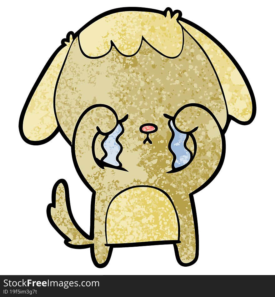 cartoon crying dog. cartoon crying dog