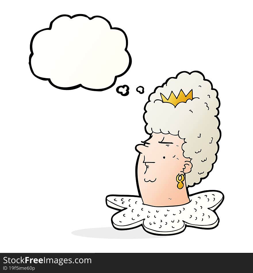 Cartoon Queen S Head With Thought Bubble