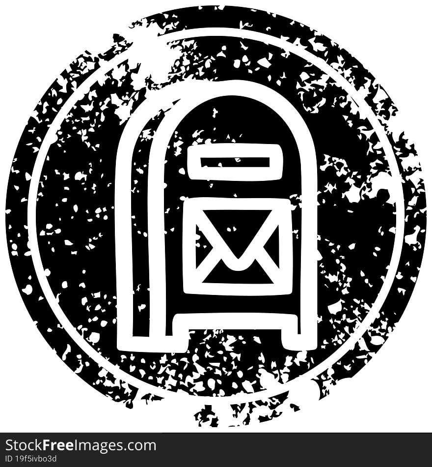 mail box distressed icon