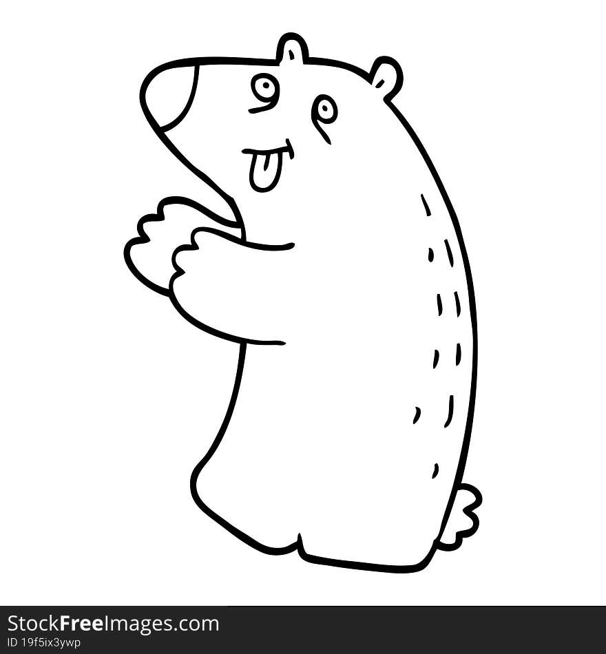 line drawing cartoon happy bear