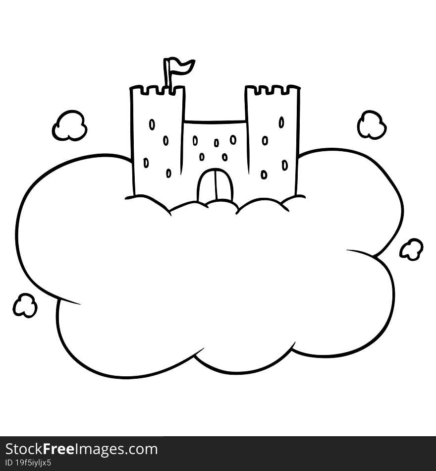 cartoon castle in sky. cartoon castle in sky