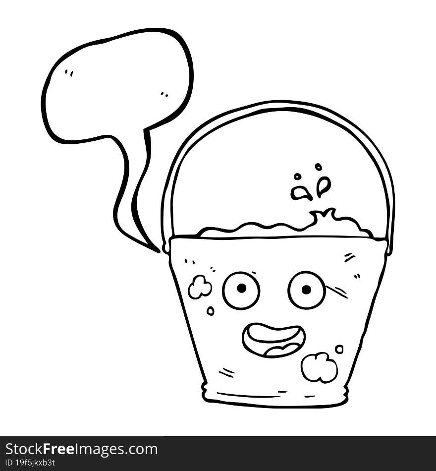 speech bubble cartoon bucket