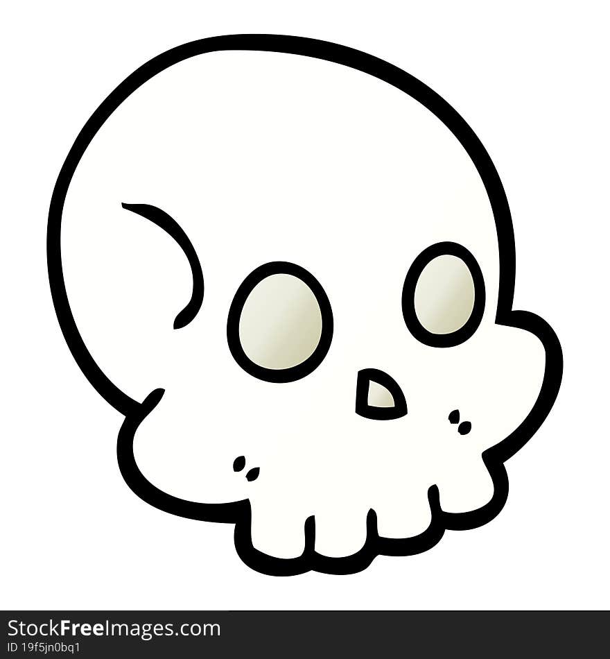 vector gradient illustration cartoon skull