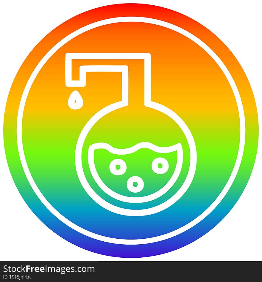 science experiment circular in rainbow spectrum