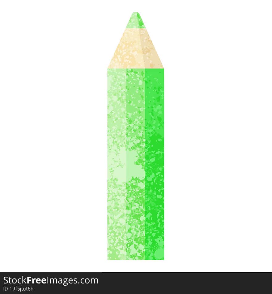 green coloring pencil graphic vector illustration icon. green coloring pencil graphic vector illustration icon