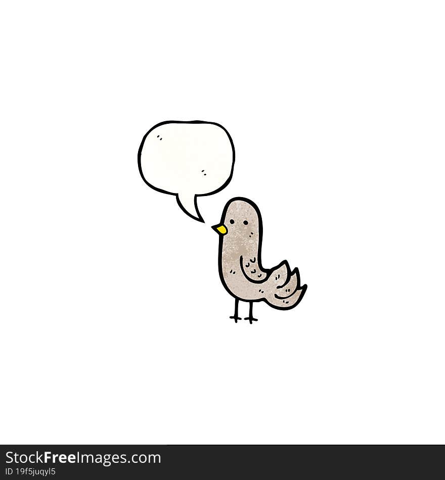 Cartoon Bird With Speech Bubble