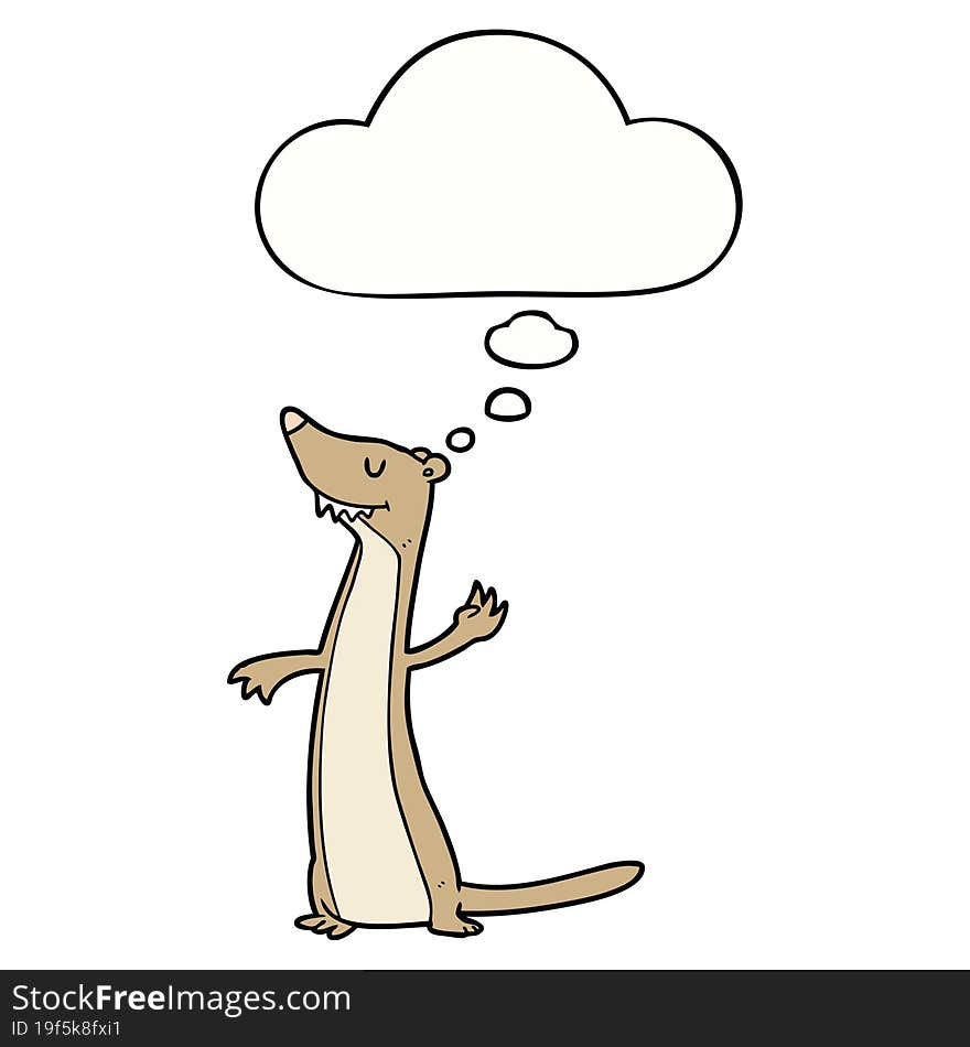 cartoon weasel and thought bubble