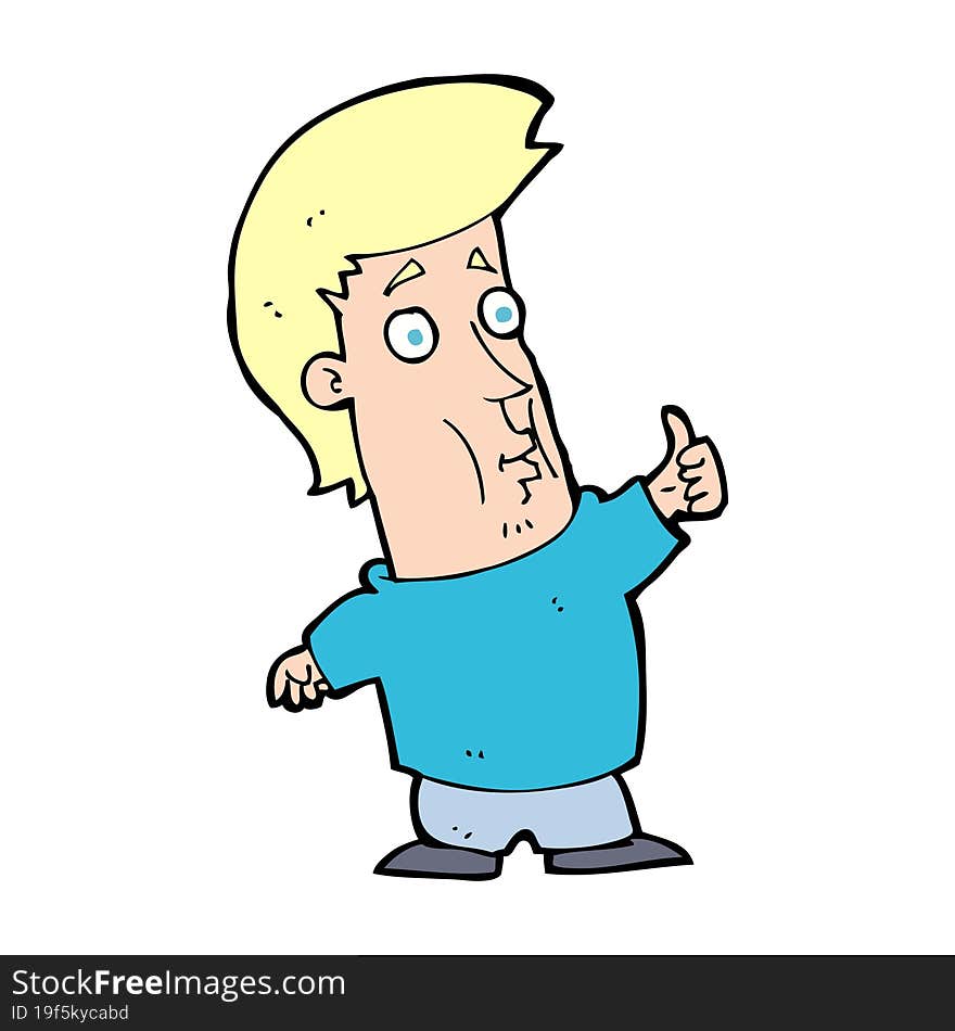 cartoon man giving thumbs up sign