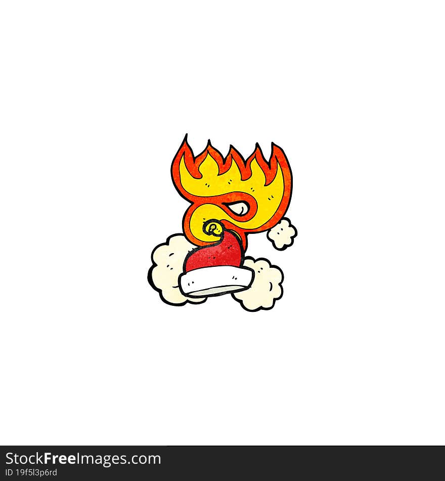 flaming santa hat cartoon