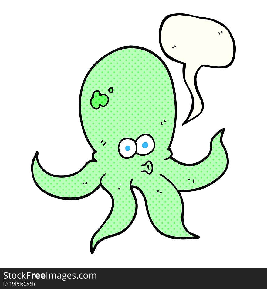 comic book speech bubble cartoon octopus