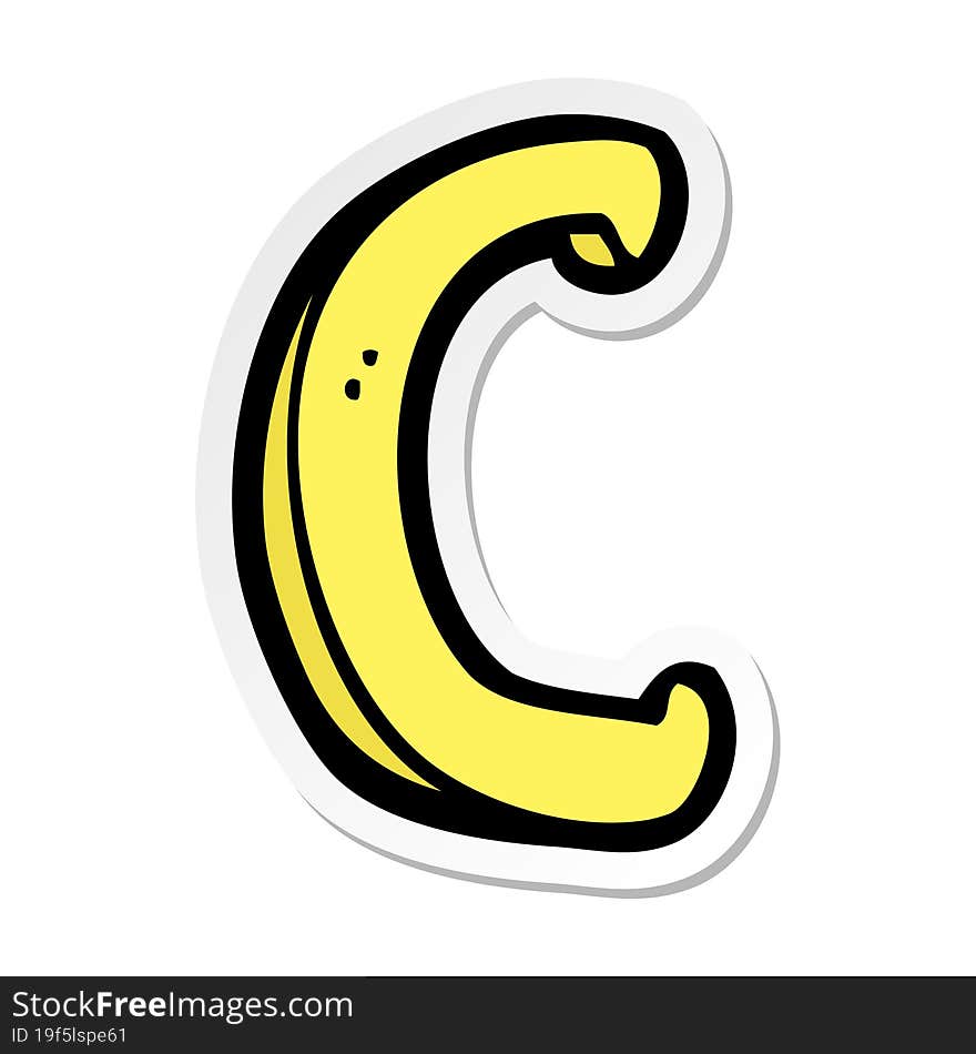 Sticker Of A Cartoon Letter C