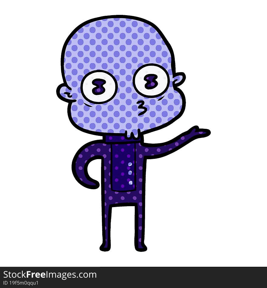 cartoon weird bald spaceman. cartoon weird bald spaceman