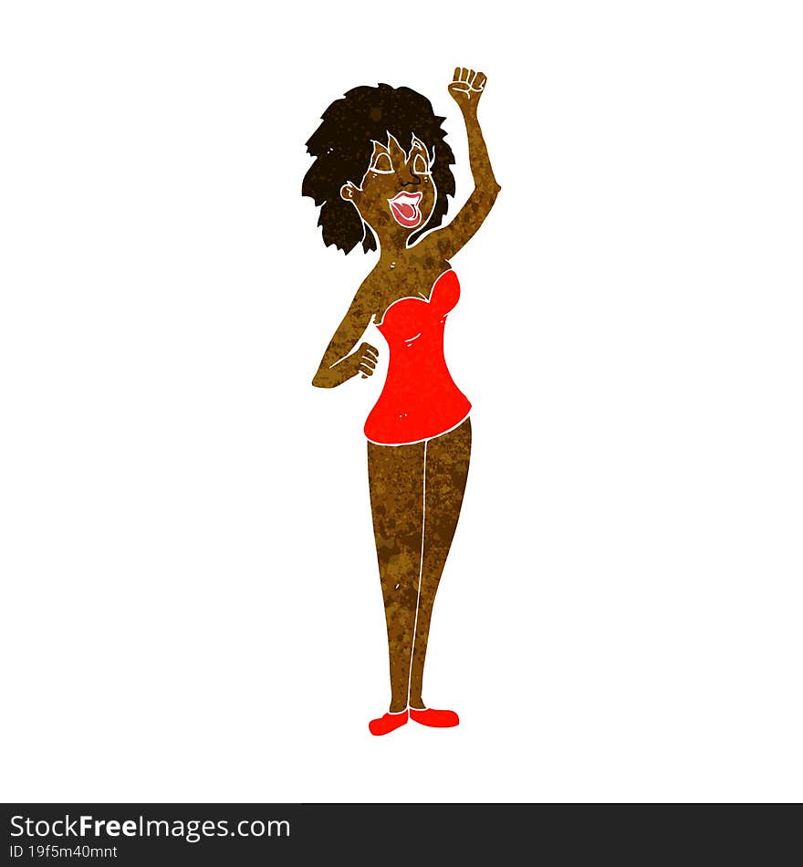 cartoon dancing woman