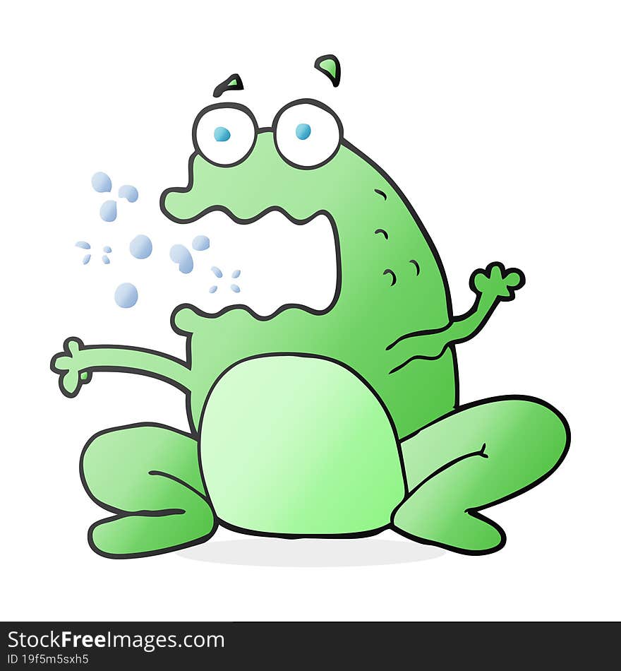 cartoon burping frog