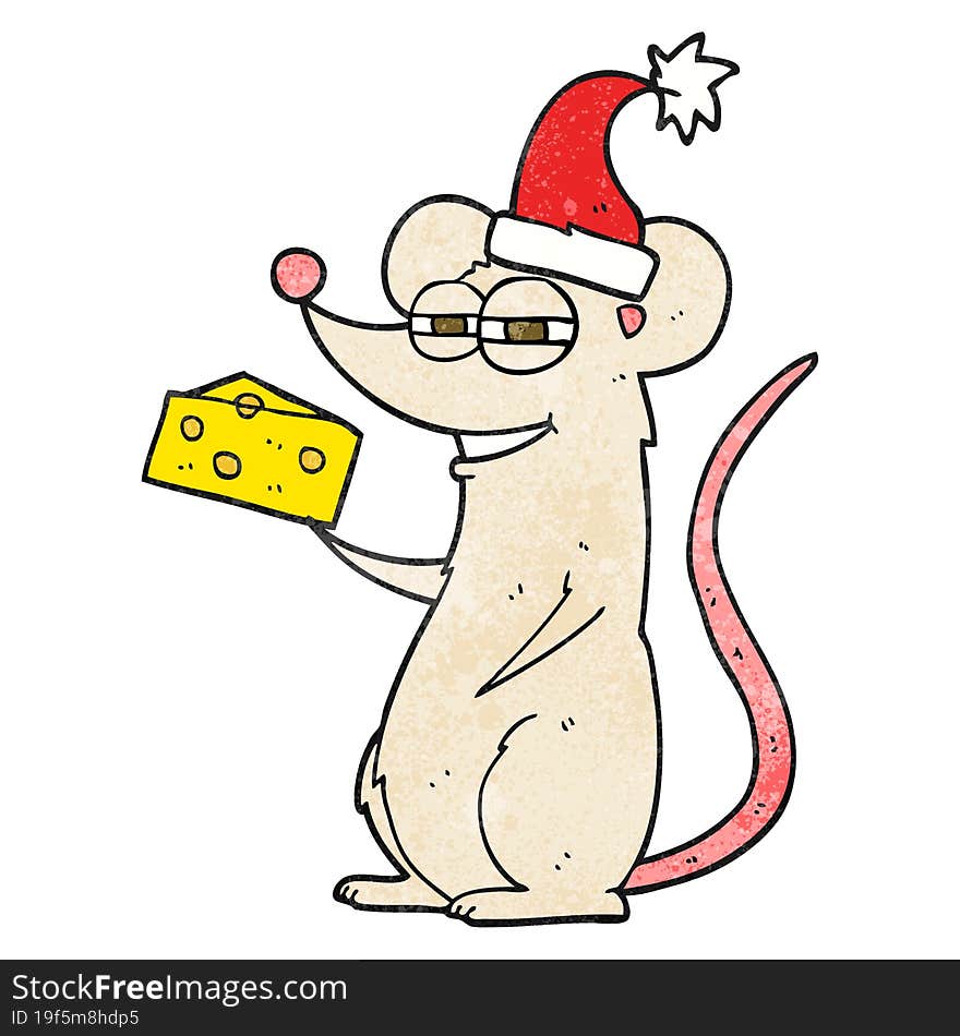 textured cartoon christmas mouse