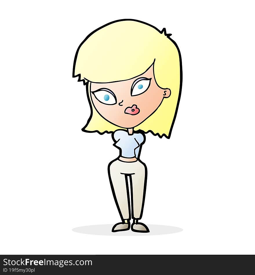 cartoon confused woman