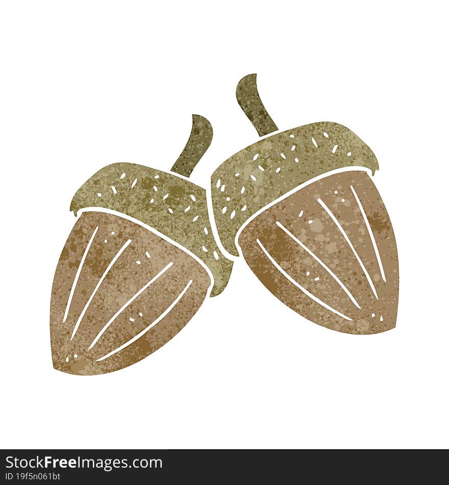 Retro Cartoon Acorns