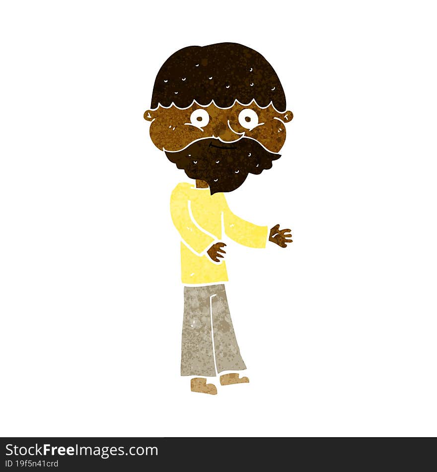 cartoon happy bearded man