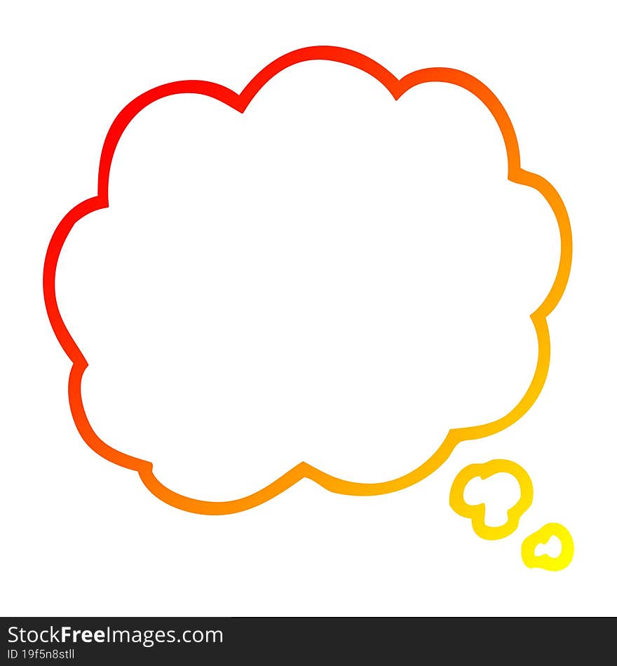 warm gradient line drawing cartoon thought cloud