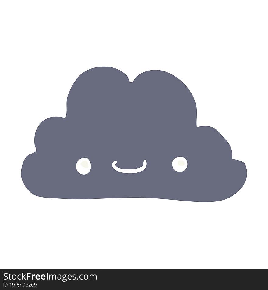 cute flat color style cartoon cloud