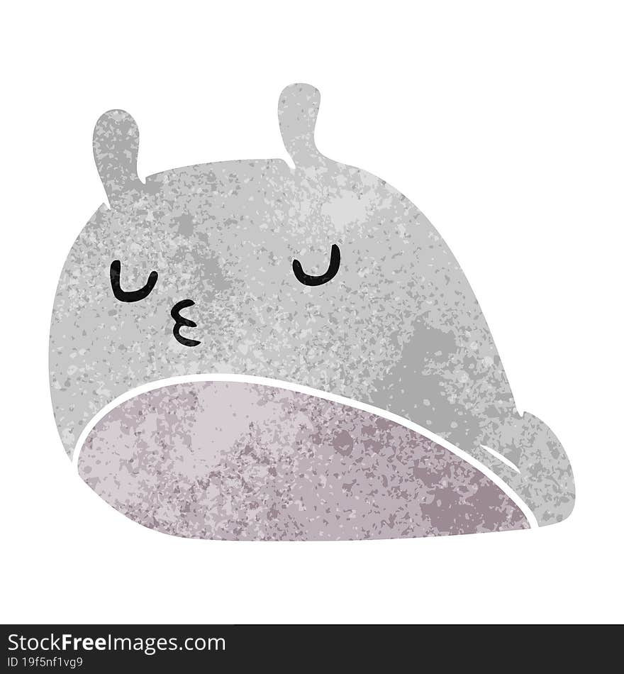 retro cartoon kawaii fat cute slug