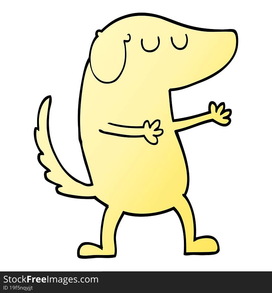 vector gradient illustration cartoon happy dog