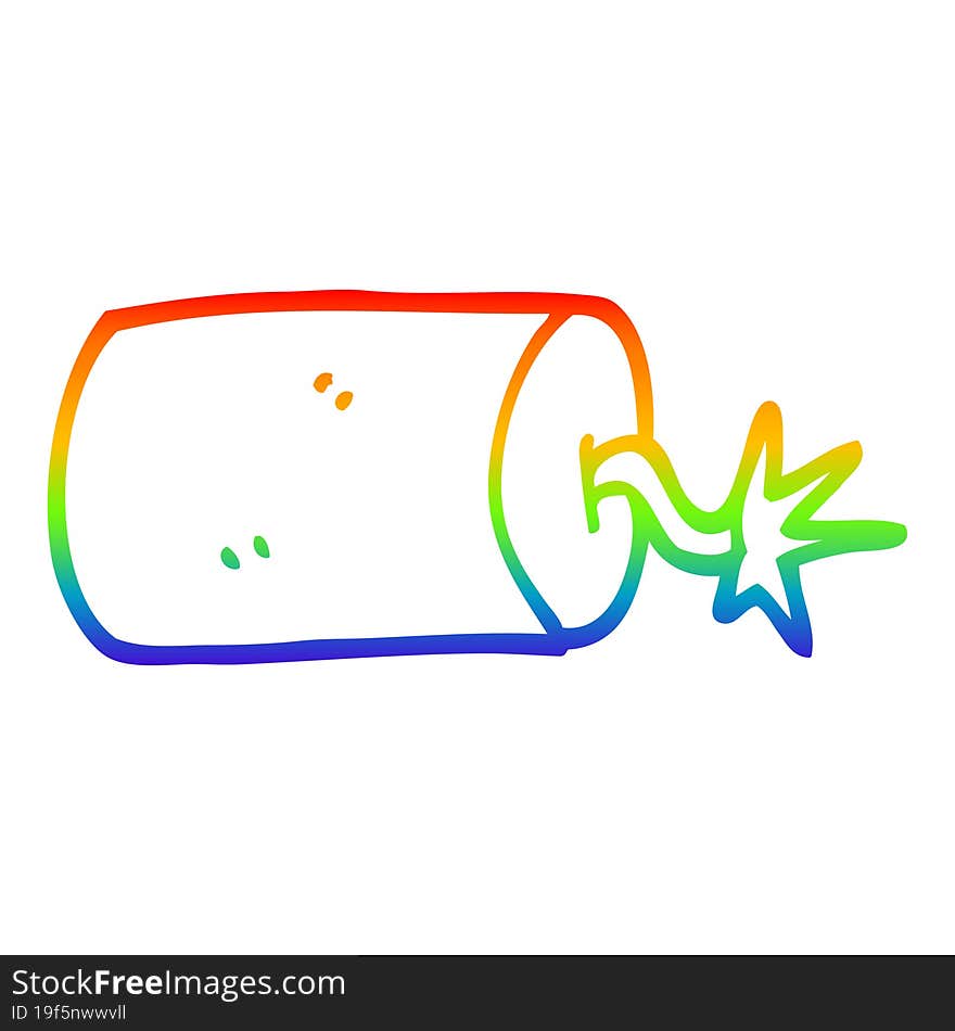 rainbow gradient line drawing cartoon dynamite