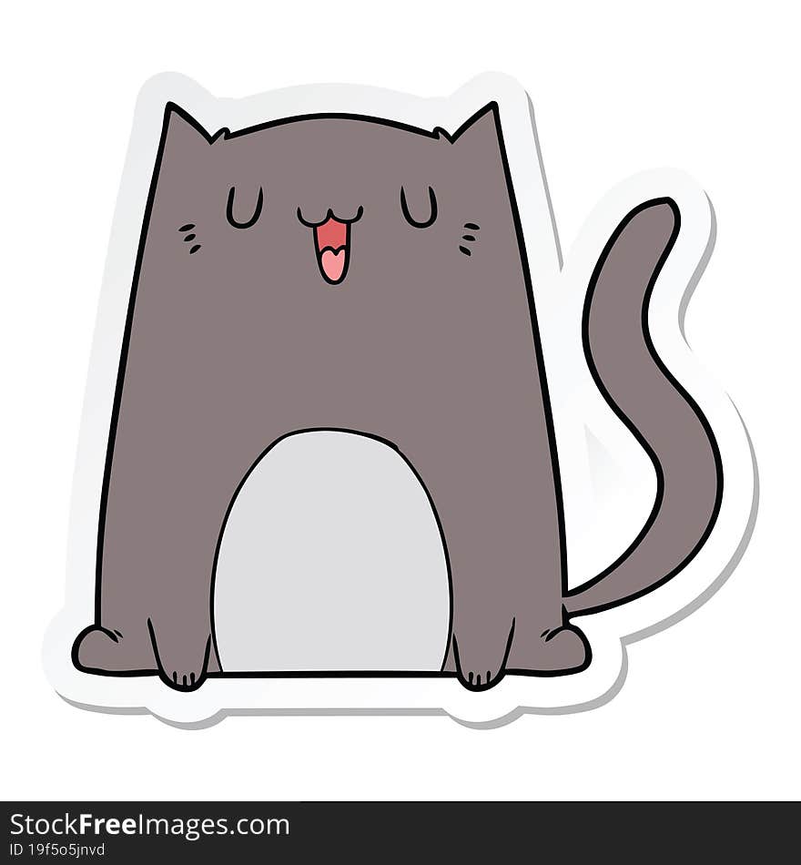 sticker of a funny cartoon cat