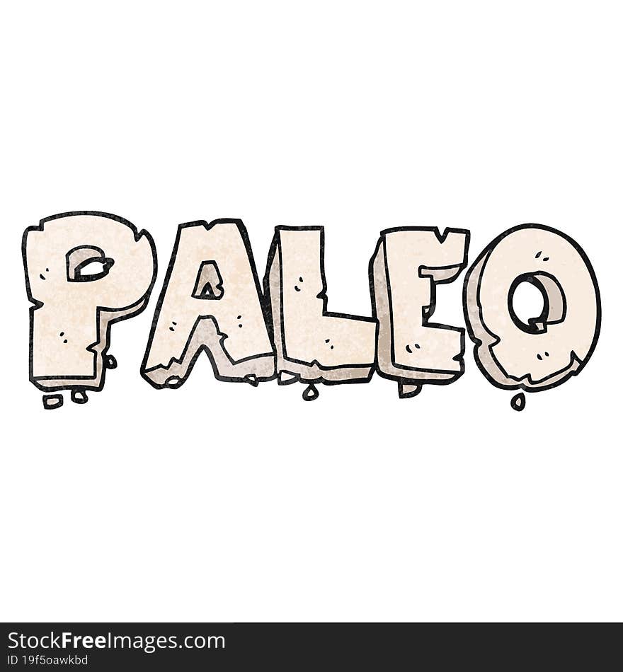 paleo textured cartoon sign