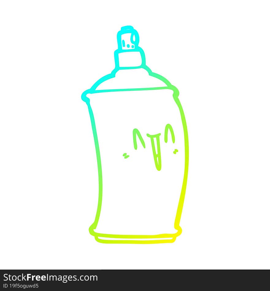 Cold Gradient Line Drawing Cartoon Happy Spray Can