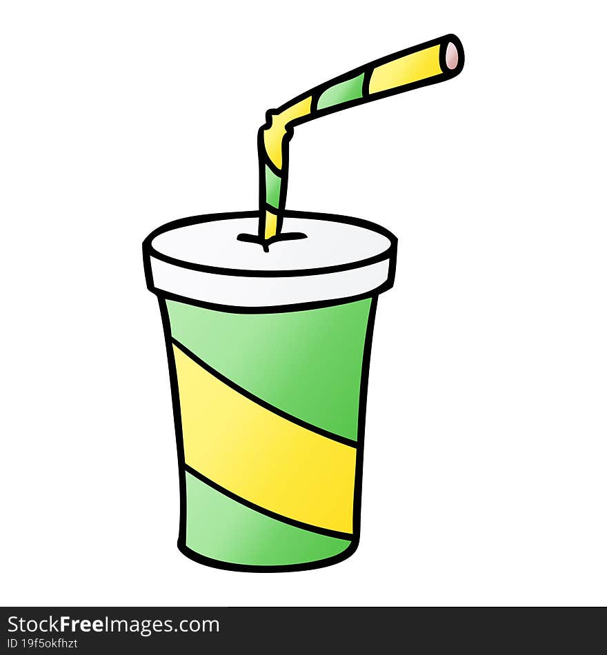 hand drawn gradient cartoon doodle of fastfood drink