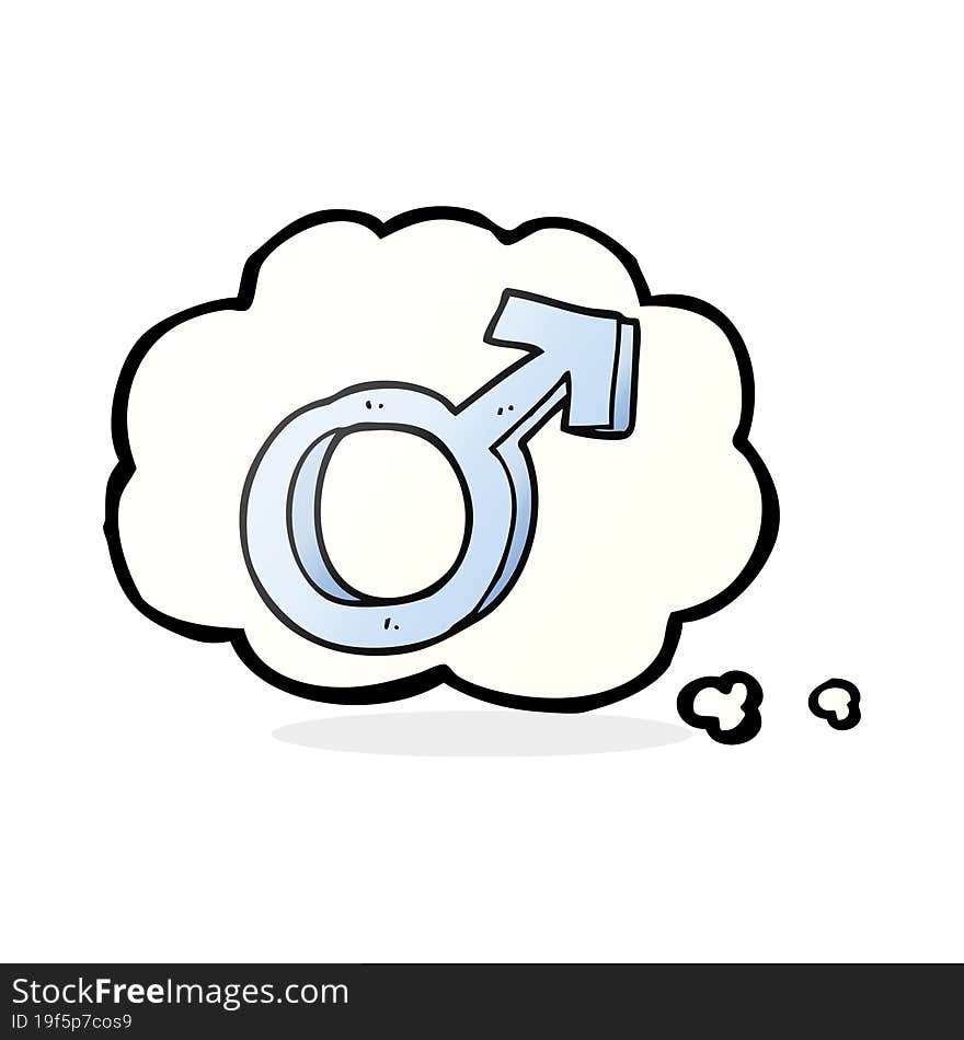 thought bubble cartoon male symbol