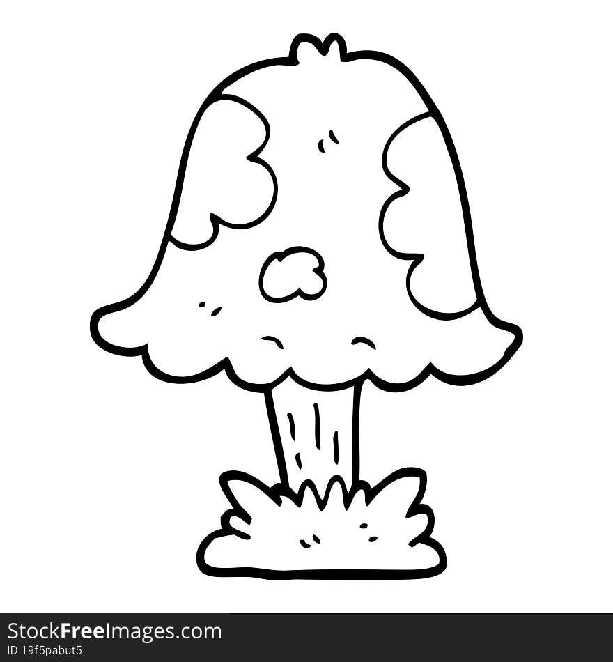 line drawing cartoon mushroom