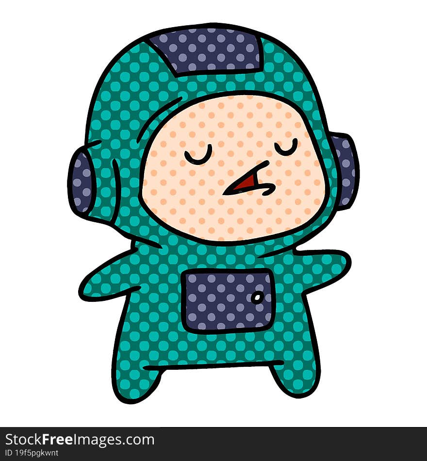 cartoon illustration of a kawaii cute astronaut boy. cartoon illustration of a kawaii cute astronaut boy