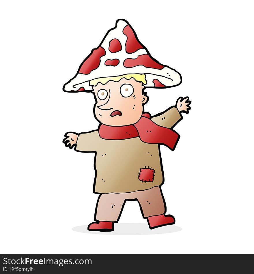 cartoon magical mushroom man