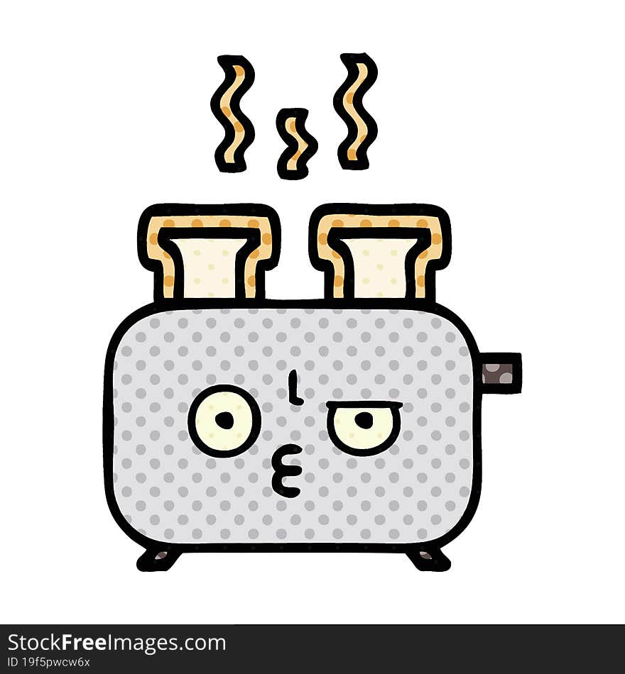 comic book style cartoon of a of a toaster