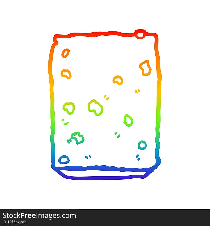 rainbow gradient line drawing cartoon biscuit