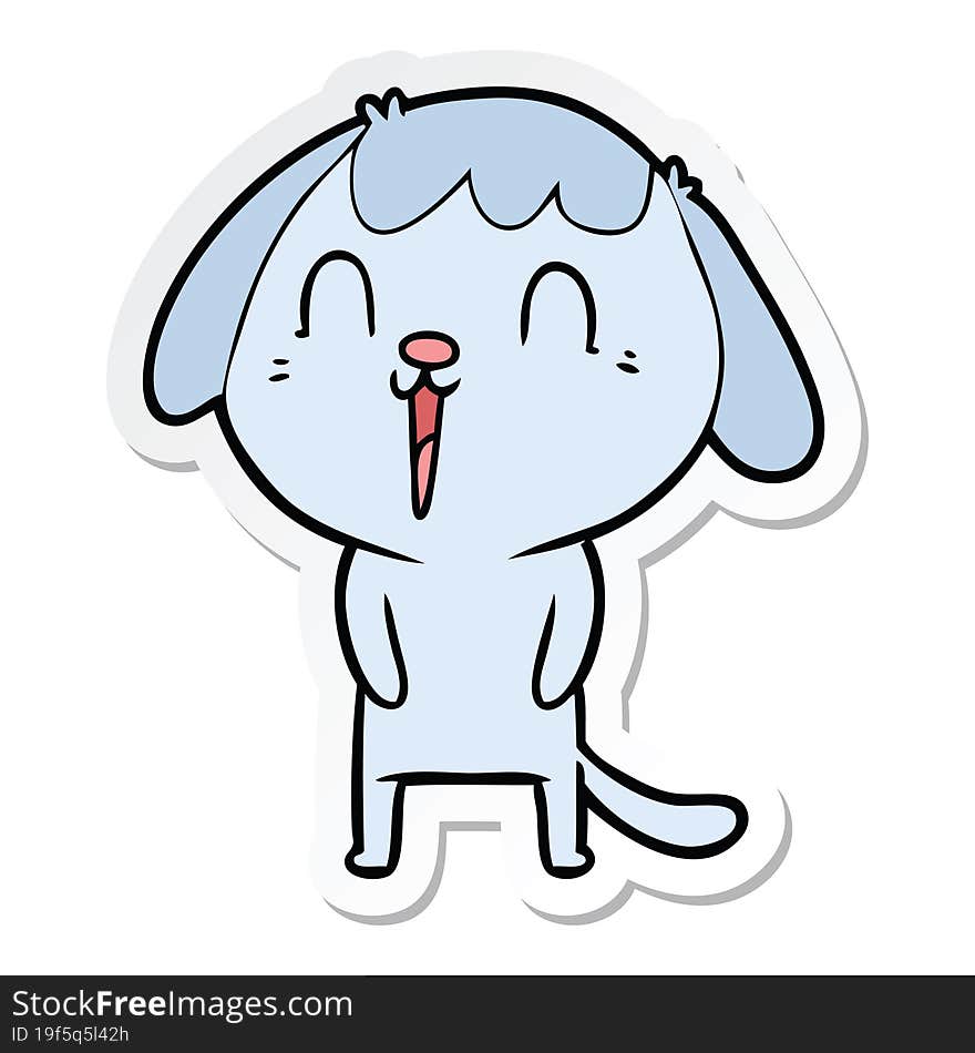 sticker of a cute cartoon dog