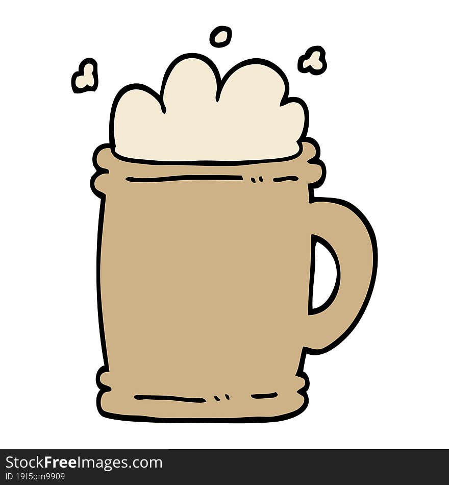 hand drawn doodle style cartoon beer tankard