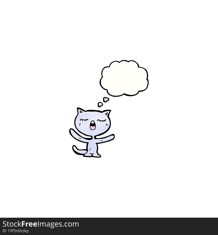 cartoon cat with thought bubble